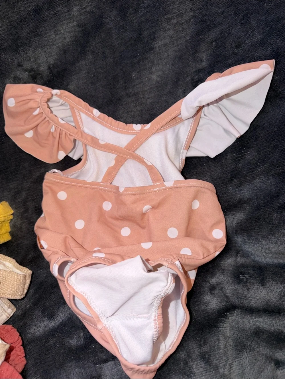 Girls' Pink Polka Dot Ruffle One-Piece Swimsuit